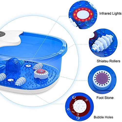 Foot Spa Massager, Toe Touch Controlled Foot Bath with invigorating Bubbles a...