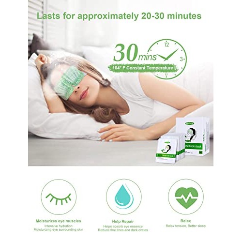 16 Packs Eye Masks for Dark Circles and Puffiness Disposable Soothing Headach...