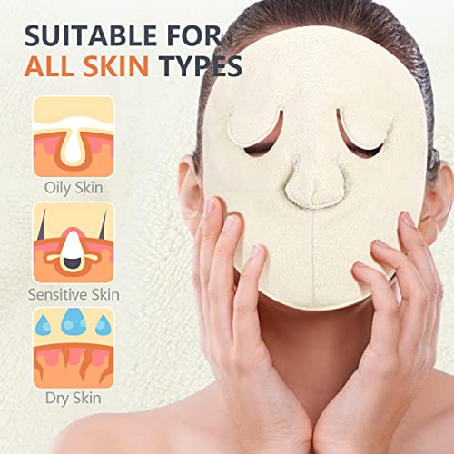 Reusable Face Towel Mask, Anti Aging Facial Steamer Towel Moisturizing Rejuve...