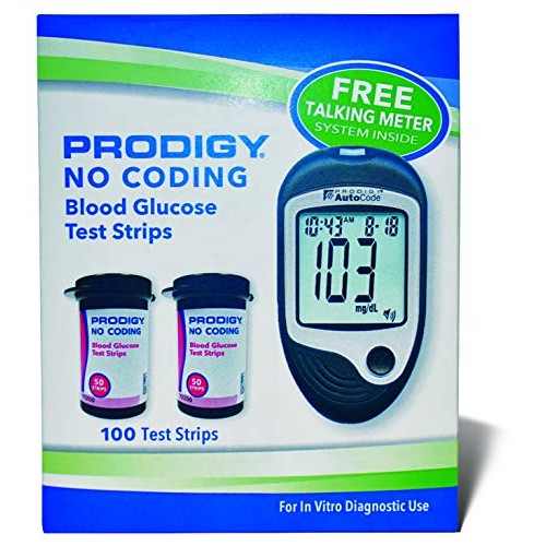 Prodigy Glucose Monitor Kit - Includes Prodigy Meter, 100ct test strips, 10ct...