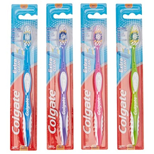 Colgate Extra Clean Full Head Toothbrush, Soft, Assorted Colors (Pack of 12)