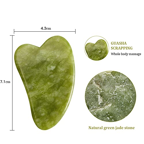 Gua Sha Massage Tool, Jade Stone Gua Sha Facial Tools For SPA Acupuncture The...