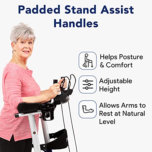 ProHeal Stand Up Walker with Seat - Tall Stand Up Rollator with Adjustable He...