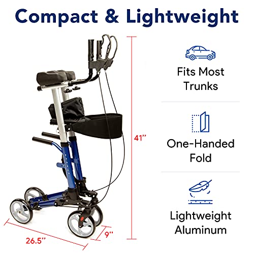 ProHeal Stand Up Walker with Seat - Tall Stand Up Rollator with Adjustable He...