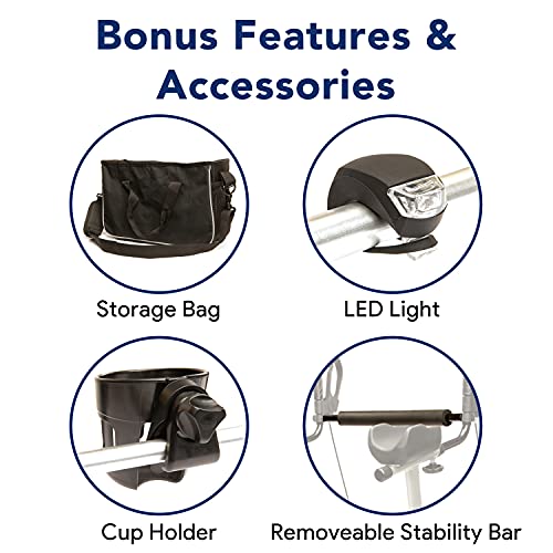 ProHeal Stand Up Walker with Seat - Tall Stand Up Rollator with Adjustable He...