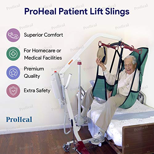 ProHeal Universal Full Body Lift Sling, Large, 55"L x 43" - Solid Fabric Poly...
