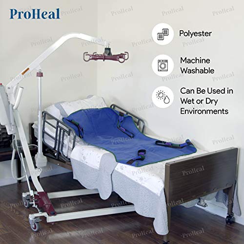 ProHeal Universal Full Body Lift Sling, Large, 55"L x 43" - Solid Fabric Poly...