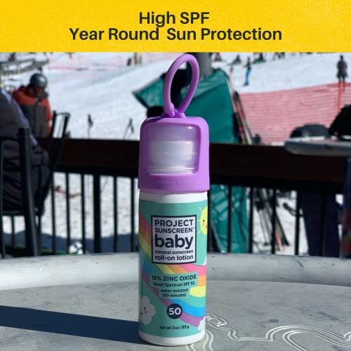 Project Sunscreen Roll-On SPF 50 Sun Protection for Kids - Natural Mineral Ba...