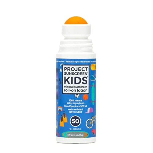 Project Sunscreen Roll-On SPF 50 Sun Protection for Kids - Natural Mineral Ba...