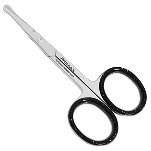 ProMax Facial Hair Scissors for Men -Curved And Rounded Blades Moustache, Nos...