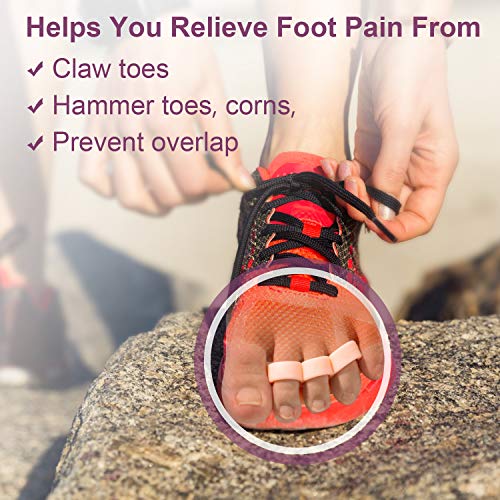 Promifun Gel Toe Separators, 6 Pack of Toe Spacers, Toe Straightener for Men ...