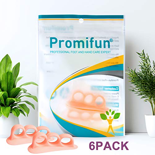 Promifun Gel Toe Separators, 6 Pack of Toe Spacers, Toe Straightener for Men ...