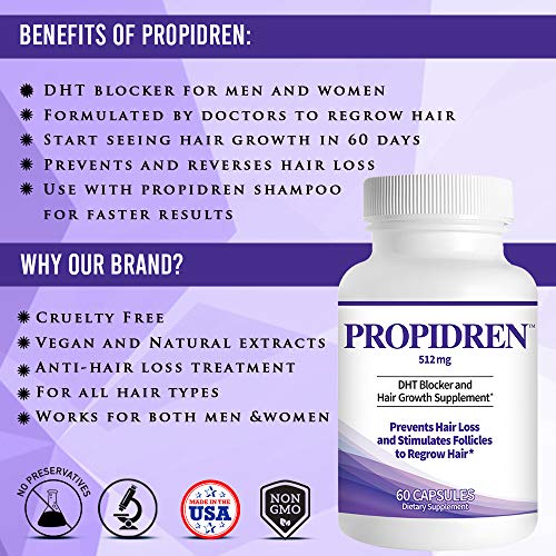 Propidren by HairGenics - DHT Blocker with Saw Palmetto To Prevent Hair Loss ...