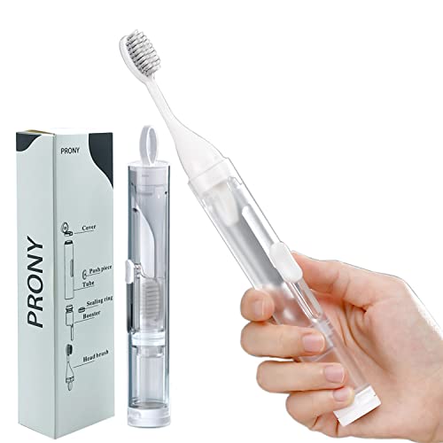PRONY 3 in 1 Portable Travel Toothbrush with Travel Case and Extra Soft Brist...