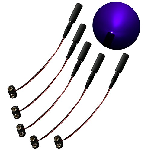 5 Pack Black Light Micro Effects Light 405nm Violet LED Mini Blacklight with ...