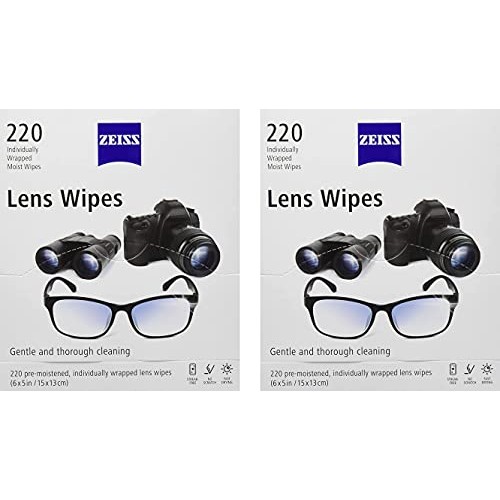 Zeiss Pre-Moistened Lens Cleaning Wipes, 220 Count (Pack of 2)