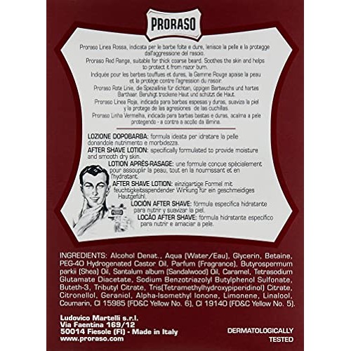 Proraso After Shave Lotion, Moisturizing and Nourishing for Coarse Beards wit...