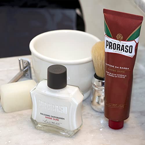 Proraso Shaving Cream, Moisturizing and Nourishing for Coarse Beards with San...