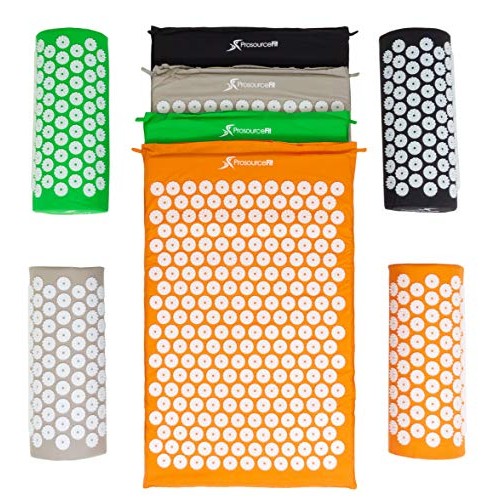 ProsourceFit Ki Acupressure Mat and Pillow Set with 100% Natural Linen for Ba...