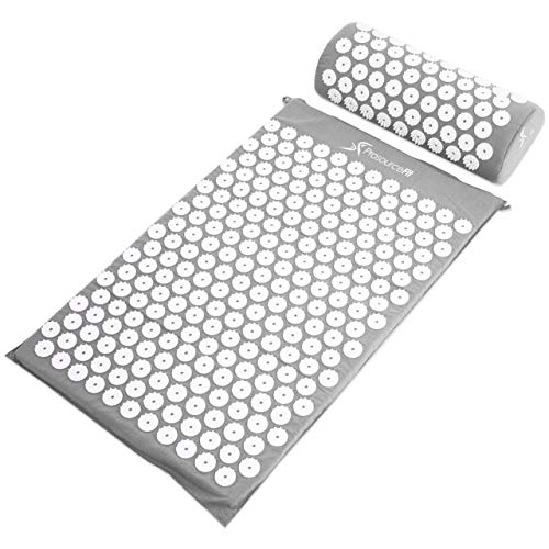 ProsourceFit Ki Acupressure Mat and Pillow Set with 100% Natural Linen for Ba...