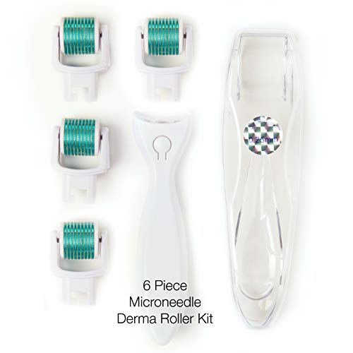 Derma Roller Microneedle 6 Piece Kit [DERMAROLL by Prosper Beauty] Face Rolle...