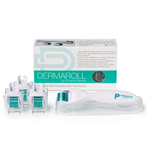 Derma Roller Microneedle 6 Piece Kit [DERMAROLL by Prosper Beauty] Face Rolle...