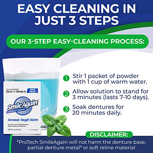 Smile Again Denture, Mouth Guard, Night Guard, Retainer Cleaner and Disinfect...