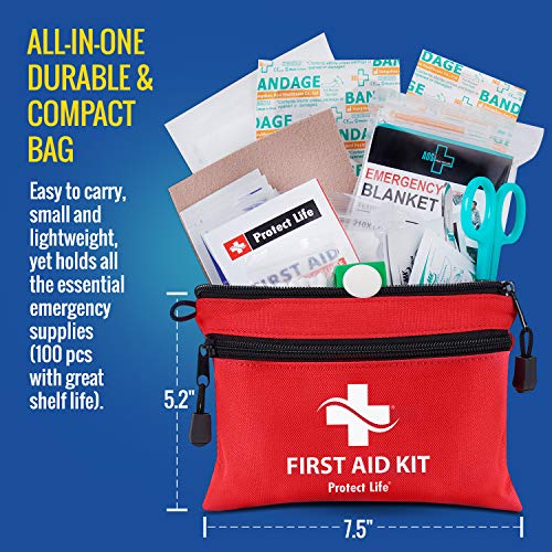 First Aid Kit - 100 Piece - Small First Aid Kit for Camping, Hiking, Backpack...