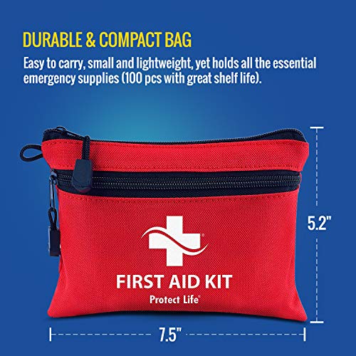 First Aid Kit - 100 Piece - Small First Aid Kit for Camping, Hiking, Backpack...