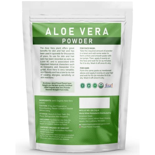 Organic Aloe Vera Powder for Hair & Face | Aloe Barbadensis | AloeVera Extrac...