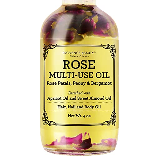 Rose Multi-Use Oil for Face, Body and Hair - Organic Blend of Apricot, Vitami...