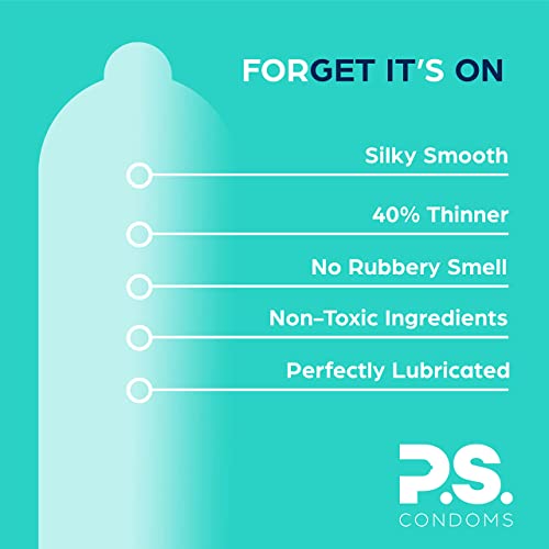 PS Condoms Exceptionally Thin Latex Condoms for Men - Odorless and 100% Vegan...