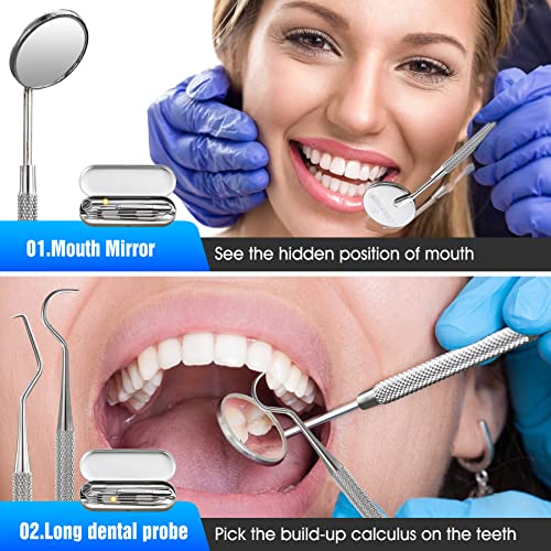 Dental Tools, 5 Pcs Professional Dentist Picks for Teeth Cleaning, Stainless ...