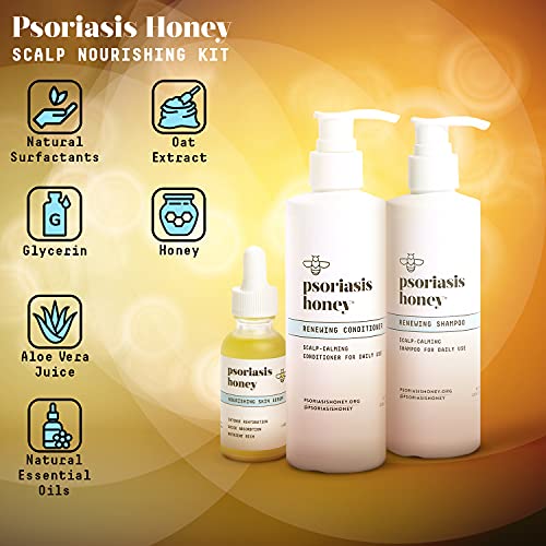 Psoriasis Honey 3-Piece Scalp Nourishing Kit with Nourishing Skin and Scalp S...