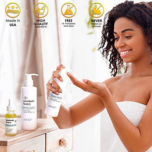 Psoriasis Honey 3-Piece Scalp Nourishing Kit with Nourishing Skin and Scalp S...