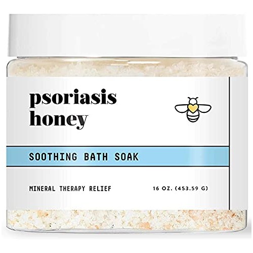 Psoriasis Honey Soothing Bath Salts Soak with Dead Sea Salt and Epsom Salt, G...