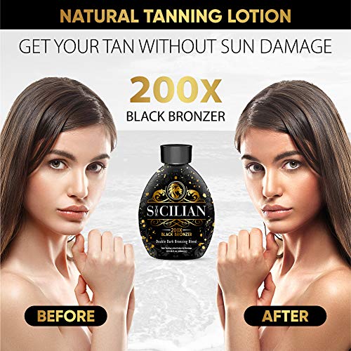 The Sicilian 200X Dark Black Bronzer Tanning Lotion – BEST Tanning Lotion For...