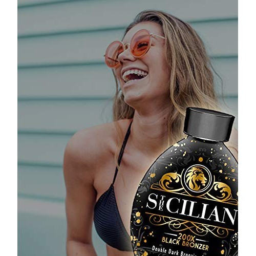 The Sicilian 200X Dark Black Bronzer Tanning Lotion – BEST Tanning Lotion For...