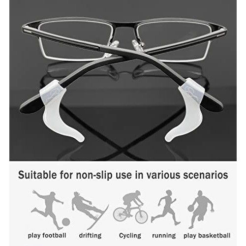 Soft Silicone Eyeglass Ear Hooks, PTSLKHN 10 Pairs Non-Slip Eyeglasses Ear Gr...