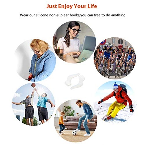 Soft Silicone Eyeglass Ear Hooks, PTSLKHN 10 Pairs Non-Slip Eyeglasses Ear Gr...