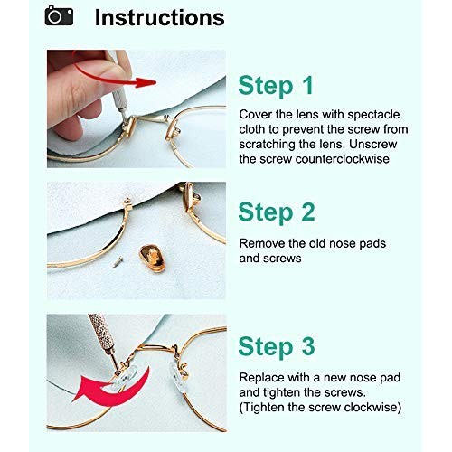 Soft Silicone Eyeglass Nose Pads, PTSLKHN Upgraded Air Chamber Eyeglasses Nos...