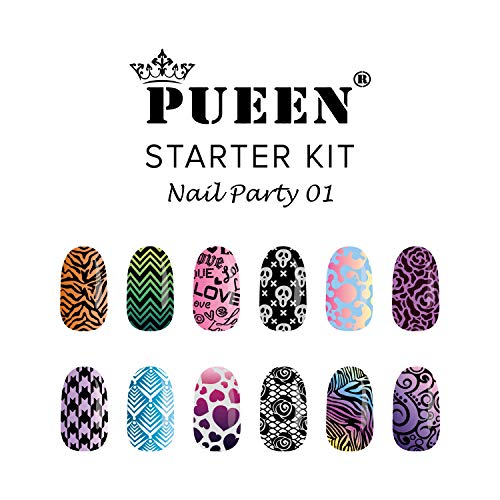 PUEEN Nail Art Stamping Starter Kit - Unique DIY Nailart Stamping Polish Stam...