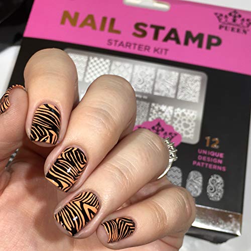 PUEEN Nail Art Stamping Starter Kit - Unique DIY Nailart Stamping Polish Stam...