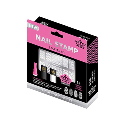 PUEEN Nail Art Stamping Starter Kit - Unique DIY Nailart Stamping Polish Stam...