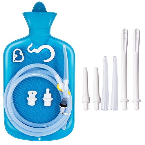 Enema Bag 2L Home Enema Kit with 6.5ft Long Silicone Hose, 7 Enema Tips, Cont...