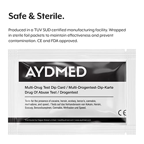 Aidteq Professional Rapid Multi-Drug Test Dip Cards | 5 Pack | Urine Drug Tes...