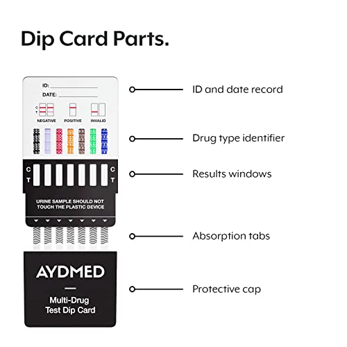 Aidteq Professional Rapid Multi-Drug Test Dip Cards | 5 Pack | Urine Drug Tes...