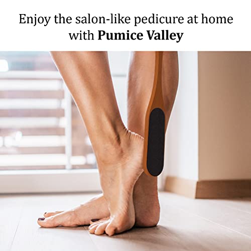 Long Handle Foot File for Dead Skin - Double-Sided Natural Wooden Foot Scrape...