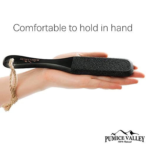Pumice Stone Foot Scrubber - Pedicure Foot File with Handle for Dry Dead Skin...