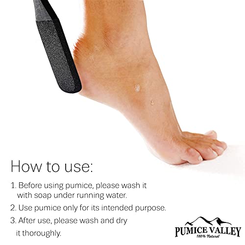 Pumice Stone Foot Scrubber - Pedicure Foot File with Handle for Dry Dead Skin...